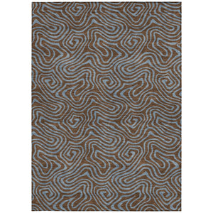 Homeroots 3' Beige And Brown Abstract Washable Area Rug For Indoor And Outdoor Spaces - Durable & Stylish 8' X 10' Polyester 599793