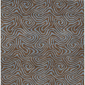 Homeroots 3' Beige And Brown Abstract Washable Area Rug For Indoor And Outdoor Spaces - Durable & Stylish 10' X 14' Polyester 599795