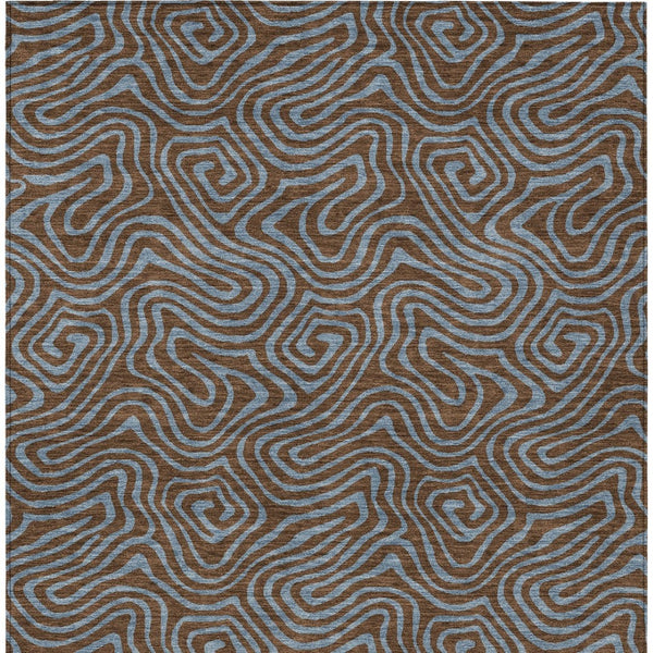 Homeroots 3' Beige And Brown Abstract Washable Area Rug For Indoor And Outdoor Spaces - Durable & Stylish 10' X 14' Polyester 599795
