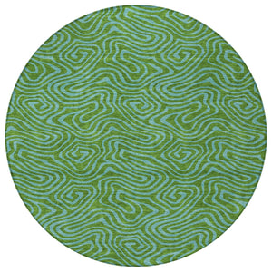 Homeroots 3' Beige And Brown Abstract Washable Area Rug For Indoor And Outdoor Spaces - Durable & Stylish 8' Round Polyester 599798