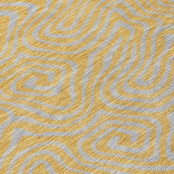 Homeroots 3' Beige And Brown Abstract Washable Area Rug For Indoor And Outdoor Spaces - Durable & Stylish 3' X 5' Polyester 599802