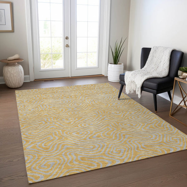 Homeroots 3' Beige And Brown Abstract Washable Area Rug For Indoor And Outdoor Spaces - Durable & Stylish 10' X 14' Polyester 599807
