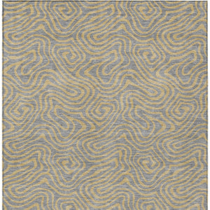Homeroots 3' Beige And Brown Abstract Washable Area Rug For Indoor And Outdoor Spaces - Durable & Stylish 5' X 8' Polyester 599809