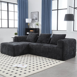 English Elm United We Win 98.42-Inch Modern Modular L-Shaped Sectional Sofa With Chaise & Convenient Side Pockets W1568S00144-GIGA