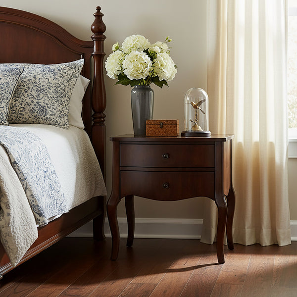 Butler Specialty Butler Beasley 25" Traditional Nightstand in Olive Ash Finish with Cabriole Legs, Soft-Close Drawers 5998101