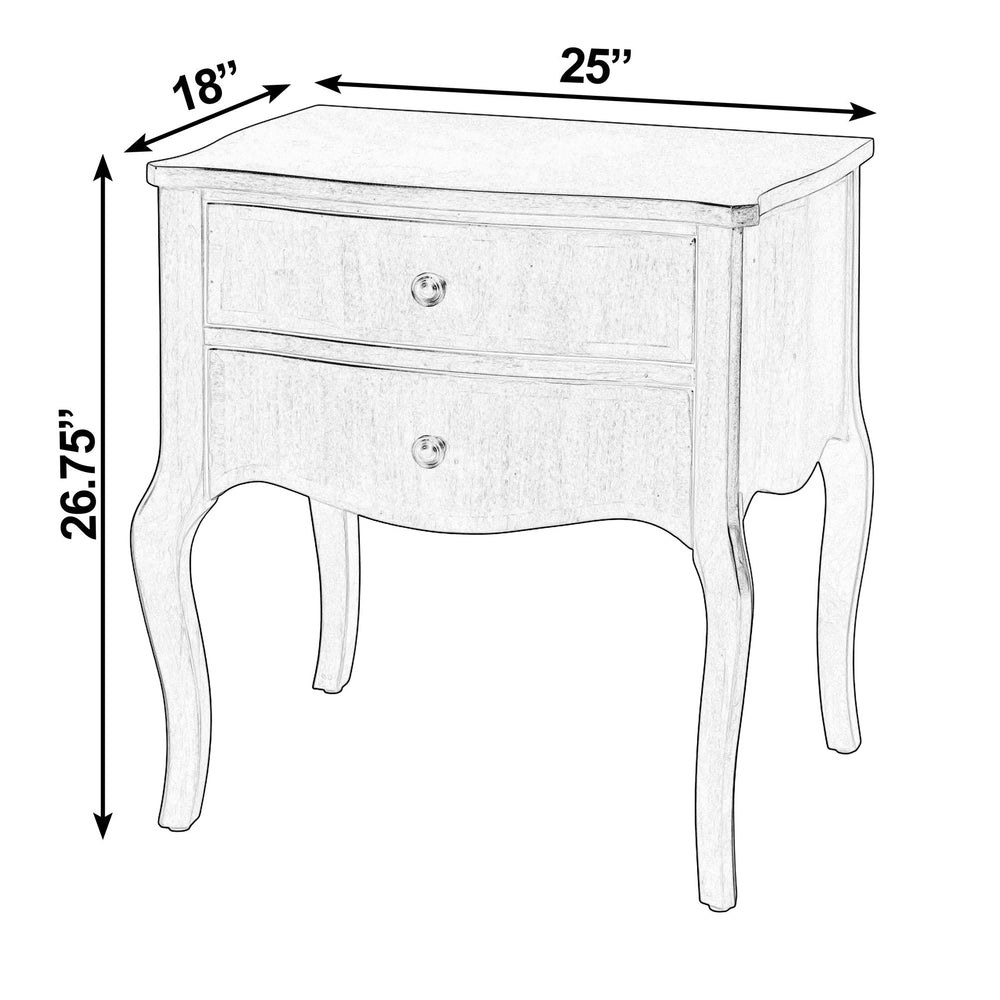 Butler Specialty Butler Beasley 25" Traditional Nightstand in Olive Ash Finish with Cabriole Legs, Soft-Close Drawers 5998101