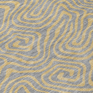 Homeroots 3' Beige And Brown Abstract Washable Area Rug For Indoor And Outdoor Spaces - Durable & Stylish 8' Round Polyester 599810