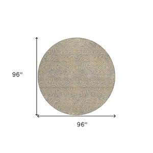 Homeroots 3' Beige And Brown Abstract Washable Area Rug For Indoor And Outdoor Spaces - Durable & Stylish 8' Round Polyester 599810