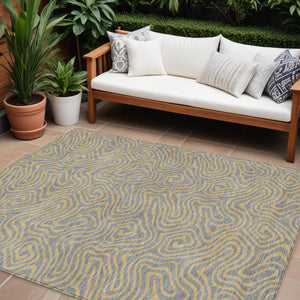 Homeroots 3' Beige And Brown Abstract Washable Area Rug For Indoor And Outdoor Spaces - Durable & Stylish 8' X 10' Polyester 599811