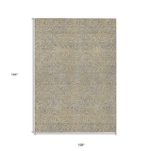 Homeroots 3' Beige And Brown Abstract Washable Area Rug For Indoor And Outdoor Spaces - Durable & Stylish 9' X 12' Polyester 599812
