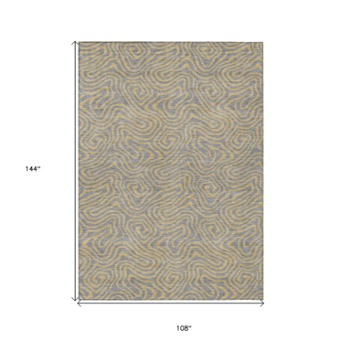 Homeroots 3' Beige And Brown Abstract Washable Area Rug For Indoor And Outdoor Spaces - Durable & Stylish 9' X 12' Polyester 599812
