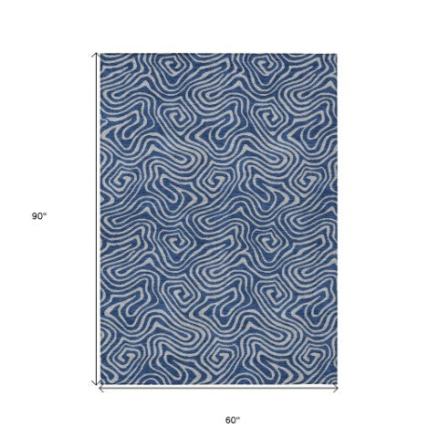 Homeroots 3' Beige And Brown Abstract Washable Area Rug For Indoor And Outdoor Spaces - Durable & Stylish 5' X 8' Polyester 599821