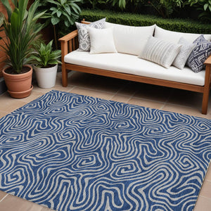 Homeroots 3' Beige And Brown Abstract Washable Area Rug For Indoor And Outdoor Spaces - Durable & Stylish 8' X 10' Polyester 599823