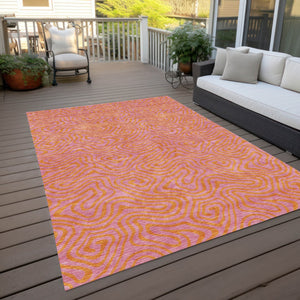 Homeroots 3' Beige And Brown Abstract Washable Area Rug For Indoor And Outdoor Spaces - Durable & Stylish 3' X 5' Polyester 599826