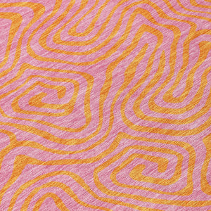 Homeroots 3' Beige And Brown Abstract Washable Area Rug For Indoor And Outdoor Spaces - Durable & Stylish 8' Round Polyester 599828