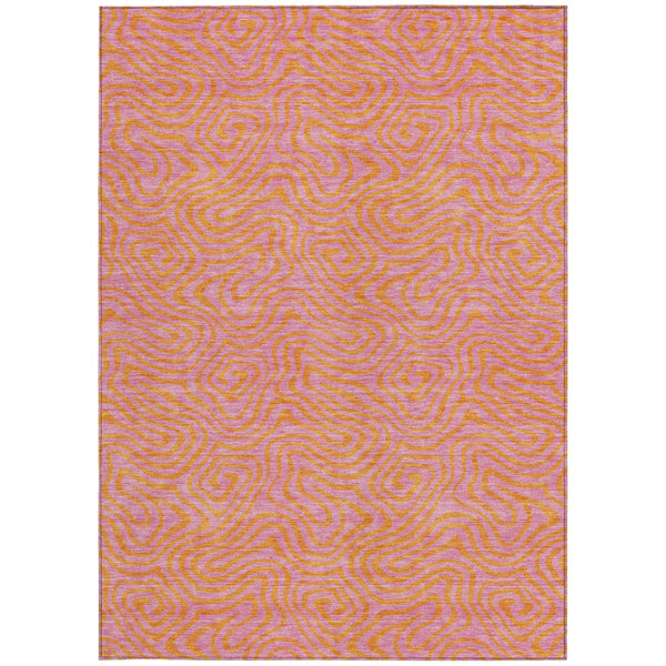 Homeroots 3' Beige And Brown Abstract Washable Area Rug For Indoor And Outdoor Spaces - Durable & Stylish 8' X 10' Polyester 599829