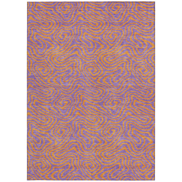 Homeroots 3' Beige And Brown Abstract Washable Area Rug For Indoor And Outdoor Spaces - Durable & Stylish 5' X 8' Polyester 599833