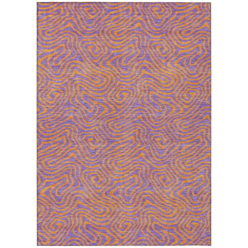 HomeRoots 9' X 12' Purple and Copper Abstract Washable Area Rug - Durable, Stylish, Indoor/Outdoor Versatility 599836