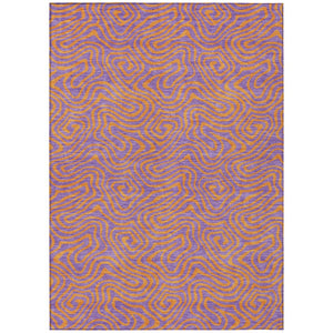 HomeRoots 5' Purple and Copper Abstract Area Rug - Stylish, Durable, Washable for Indoor and Outdoor Spaces 10' X 14' 599837