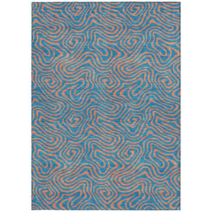 Homeroots 3' Beige And Brown Abstract Washable Area Rug For Indoor And Outdoor Spaces - Durable & Stylish 8' X 10' Polyester 599841