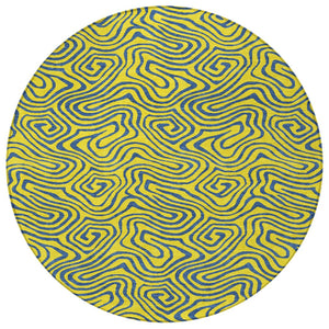 Homeroots 3' Beige And Brown Abstract Washable Area Rug For Indoor And Outdoor Spaces - Durable & Stylish 8' Round Polyester 599846