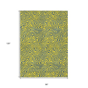 Homeroots 3' Beige And Brown Abstract Washable Area Rug For Indoor And Outdoor Spaces - Durable & Stylish 8' X 10' Polyester 599847