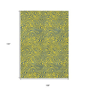 Homeroots 3' Beige And Brown Abstract Washable Area Rug For Indoor And Outdoor Spaces - Durable & Stylish 9' X 12' Polyester 599848