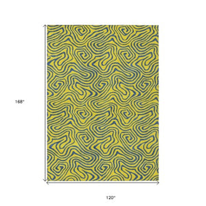 Homeroots 3' Beige And Brown Abstract Washable Area Rug For Indoor And Outdoor Spaces - Durable & Stylish 10' X 14' Polyester 599849