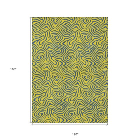 Homeroots 3' Beige And Brown Abstract Washable Area Rug For Indoor And Outdoor Spaces - Durable & Stylish 10' X 14' Polyester 599849