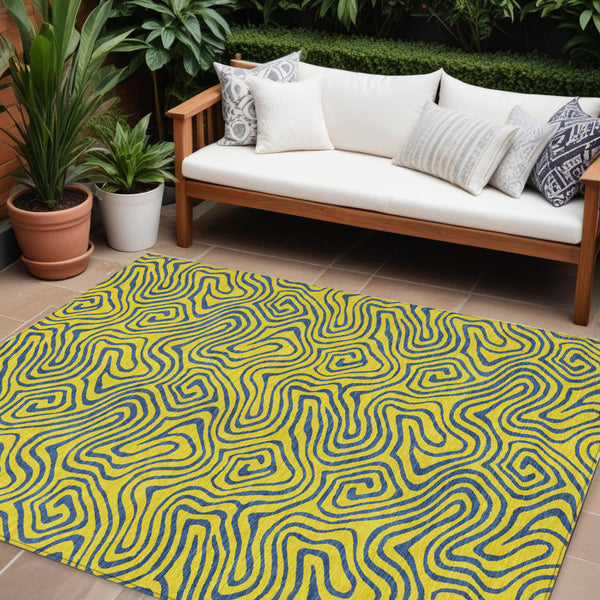 Homeroots 3' Beige And Brown Abstract Washable Area Rug For Indoor And Outdoor Spaces - Durable & Stylish 10' X 14' Polyester 599849