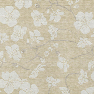 Homeroots 3' Stylish Floral Artichoke Green And Ivory Washable Area Rug For Indoor And Outdoor Spaces 3' X 5' Polyester 599856