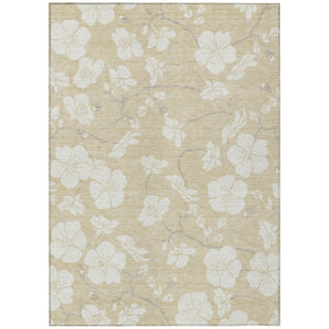 HomeRoots 9' X 12' Beige Floral Area Rug - Washable, Durable Indoor/Outdoor Design for Timeless Style & Versatility 599860