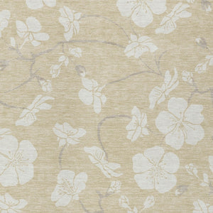 Homeroots 3' Stylish Floral Artichoke Green And Ivory Washable Area Rug For Indoor And Outdoor Spaces 9' X 12' Polyester 599860