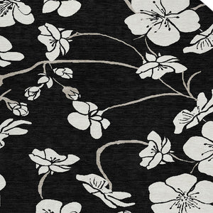 Homeroots 3' Stylish Floral Artichoke Green And Ivory Washable Area Rug For Indoor And Outdoor Spaces 8' Round Polyester 599864