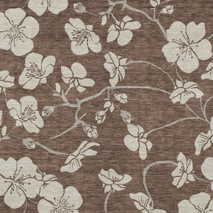 Homeroots 3' Stylish Floral Artichoke Green And Ivory Washable Area Rug For Indoor And Outdoor Spaces 9' X 12' Polyester 599872