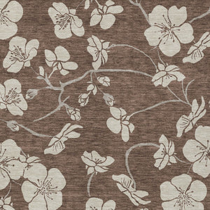 Homeroots 3' Stylish Floral Artichoke Green And Ivory Washable Area Rug For Indoor And Outdoor Spaces 10' X 14' Polyester 599873