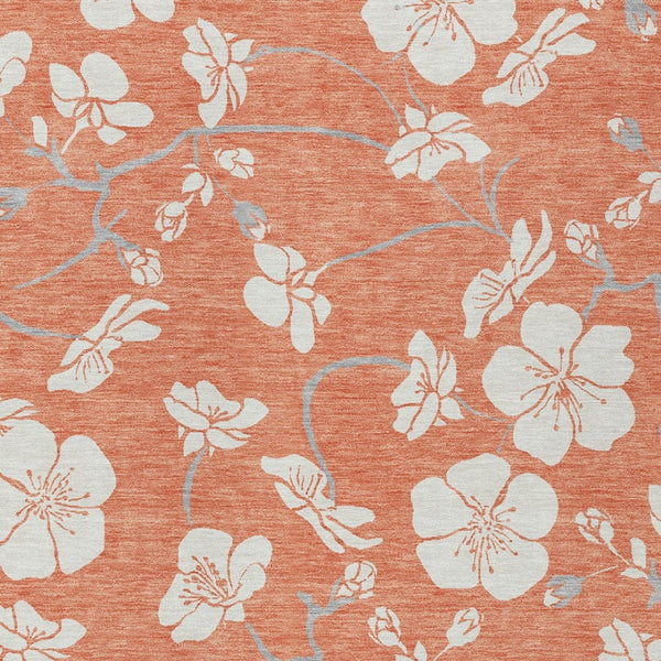 Homeroots 3' Stylish Floral Artichoke Green And Ivory Washable Area Rug For Indoor And Outdoor Spaces 9' X 12' Polyester 599878