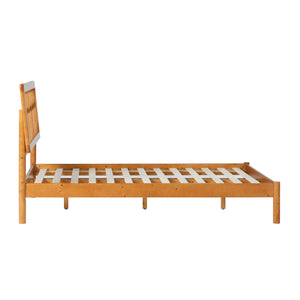 X Spindle Mid-Century Modern Solid Wood Queen Bed Caramel XAVB5CCA Walker Edison
