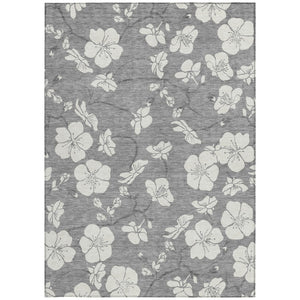 Homeroots 3' Stylish Floral Artichoke Green And Ivory Washable Area Rug For Indoor And Outdoor Spaces 9' X 12' Polyester 599890
