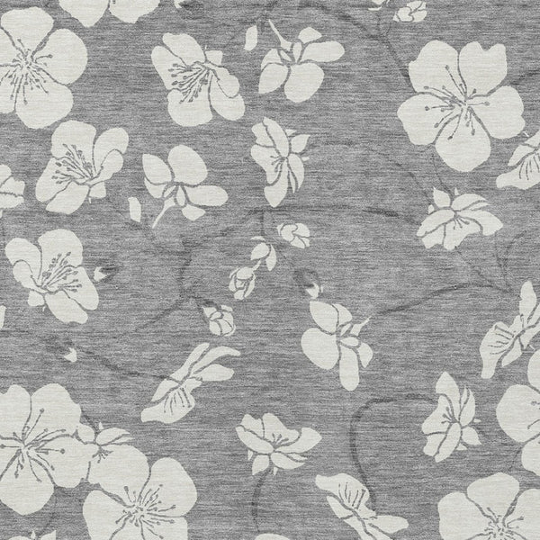 Homeroots 3' Stylish Floral Artichoke Green And Ivory Washable Area Rug For Indoor And Outdoor Spaces 10' X 14' Polyester 599891