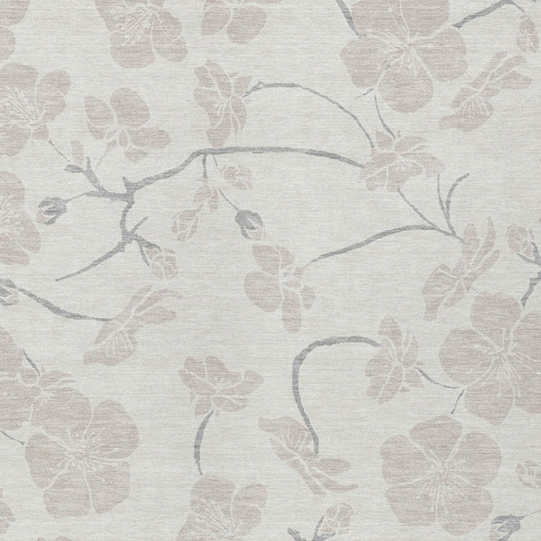 Homeroots 3' Stylish Floral Artichoke Green And Ivory Washable Area Rug For Indoor And Outdoor Spaces 5' X 8' Polyester 599893