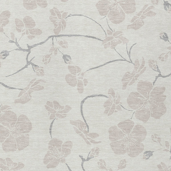 Homeroots 3' Stylish Floral Artichoke Green And Ivory Washable Area Rug For Indoor And Outdoor Spaces 8' X 10' Polyester 599895