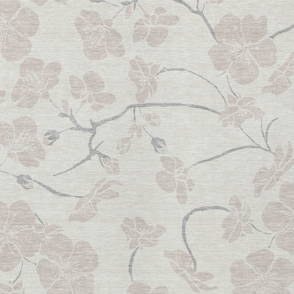 Homeroots 3' Stylish Floral Artichoke Green And Ivory Washable Area Rug For Indoor And Outdoor Spaces 9' X 12' Polyester 599896