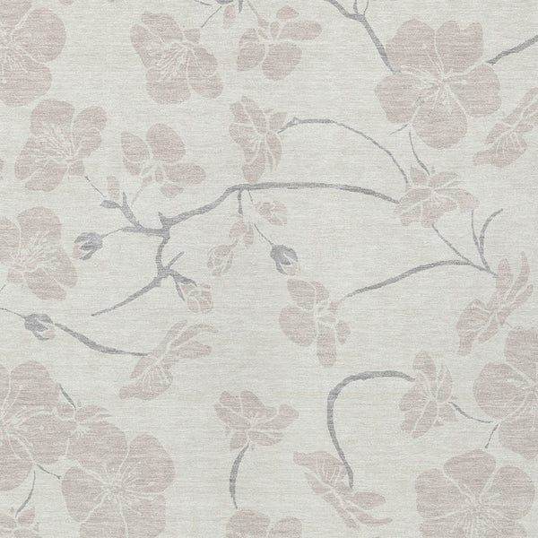 Homeroots 3' Stylish Floral Artichoke Green And Ivory Washable Area Rug For Indoor And Outdoor Spaces 10' X 14' Polyester 599897