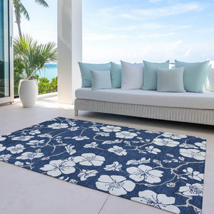 Homeroots 3' Stylish Floral Artichoke Green And Ivory Washable Area Rug For Indoor And Outdoor Spaces 3' X 5' Polyester 599898