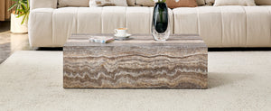 English Elm 39.3 Inch Stone Pattern Mdf Coffee Table Waterproof Modern Minimalist Living Room W1151P423228