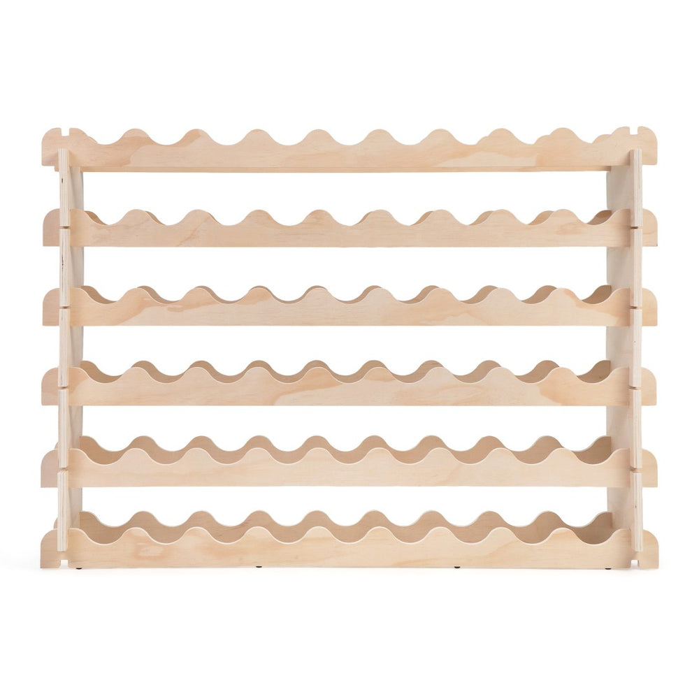 English Elm 54 Bottle Pine Modular Stackable Wine Rack Cellar Organizer for Bar or Kitchen W2181P362378