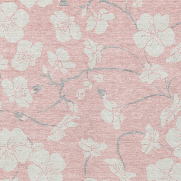 Homeroots 3' Stylish Floral Artichoke Green And Ivory Washable Area Rug For Indoor And Outdoor Spaces 3' X 5' Polyester 599904