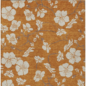 Homeroots 3' Stylish Floral Artichoke Green And Ivory Washable Area Rug For Indoor And Outdoor Spaces 3' X 5' Polyester 599910