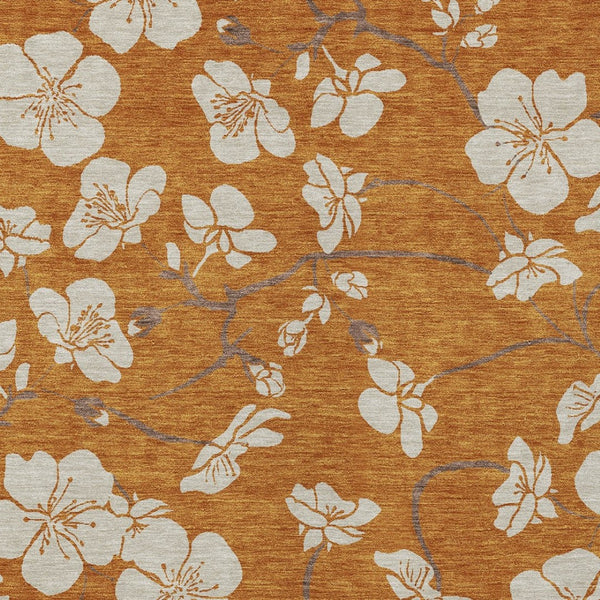 Homeroots 3' Stylish Floral Artichoke Green And Ivory Washable Area Rug For Indoor And Outdoor Spaces 3' X 5' Polyester 599910